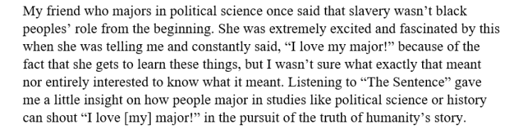 student testimony the sentence